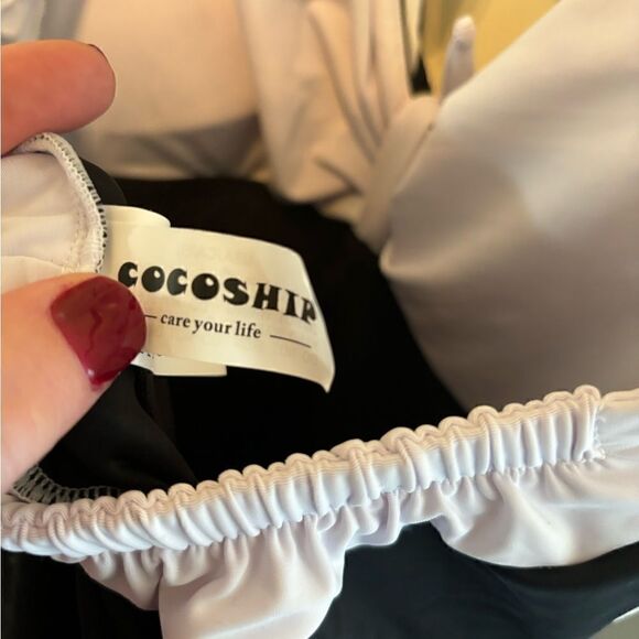 Cocoship Black and white striped swimsuit size 3XL - Picture 5 of 7